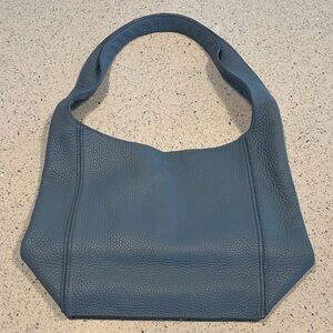Auxiliary Pebbled Shoulder Bag in Slate Blue